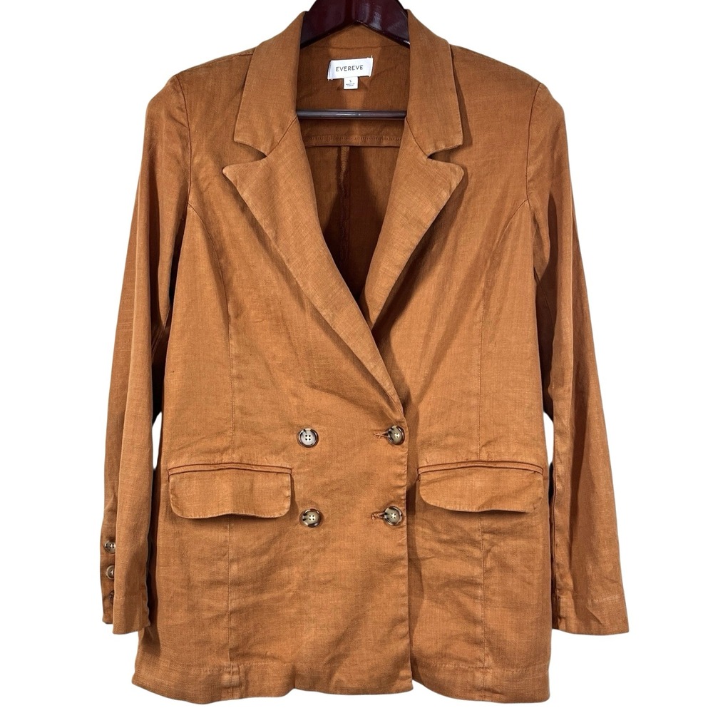 Evereve Double-Breasted Rust Brown Blazer